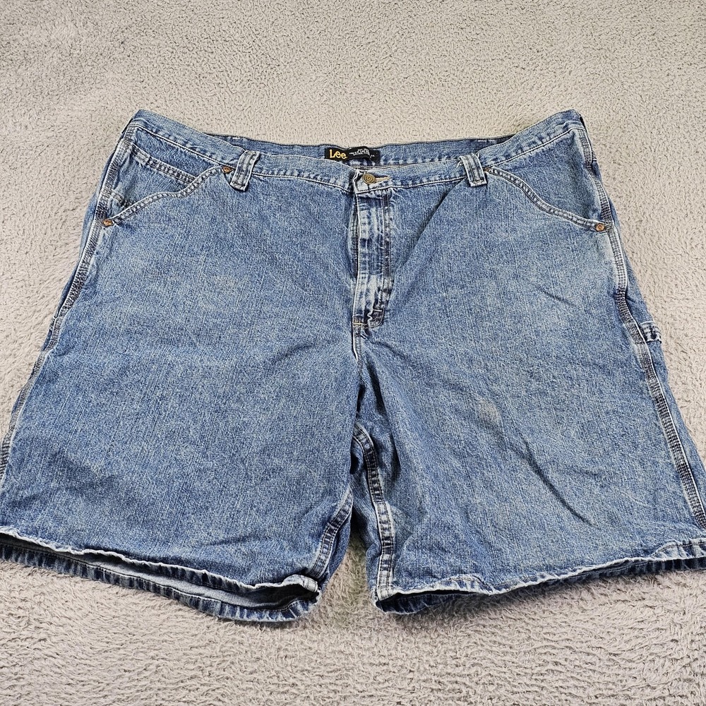 Lee Carpenter Denim Shorts Mens 48 Blue Relaxed Fit Utility Workwear Casual